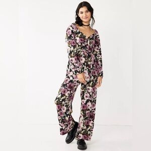 Lily Rose Floral Jumpsuit / Romper – NWT – Size XL – Off Shoulder Option